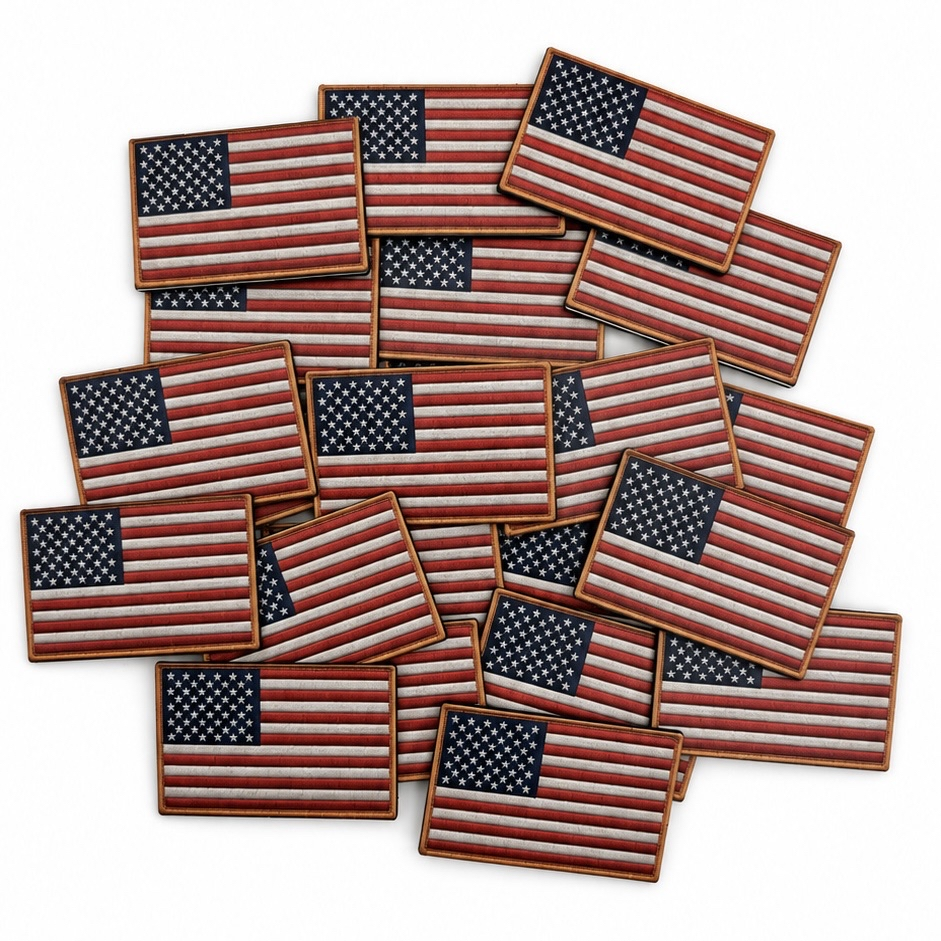 American UV Embroidered Flag Side Patch