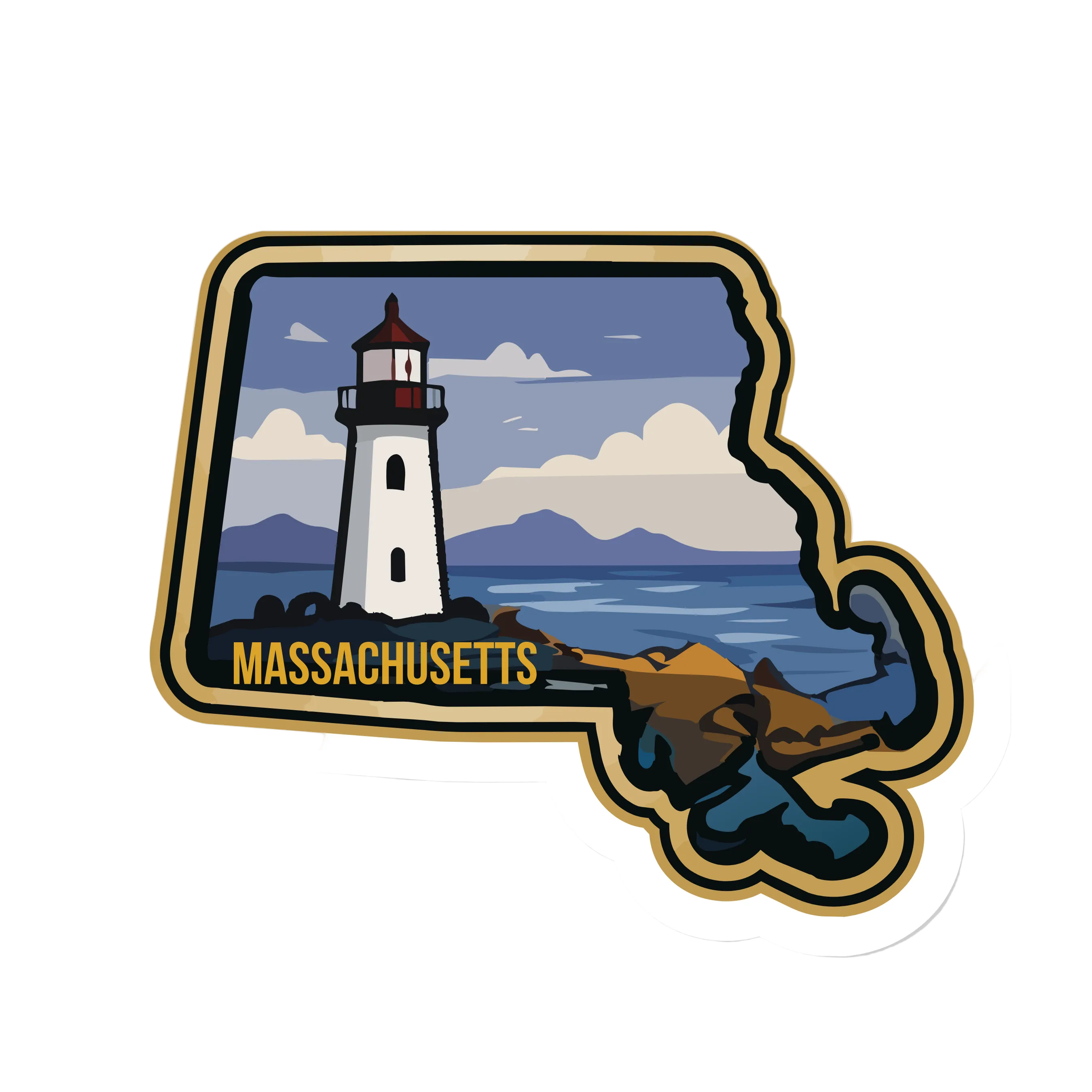 Massachusetts State Shaped Patch