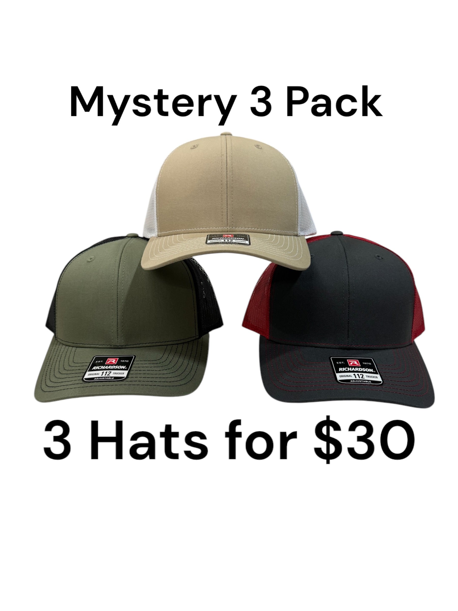 3 Pack $30 Mystery Hats