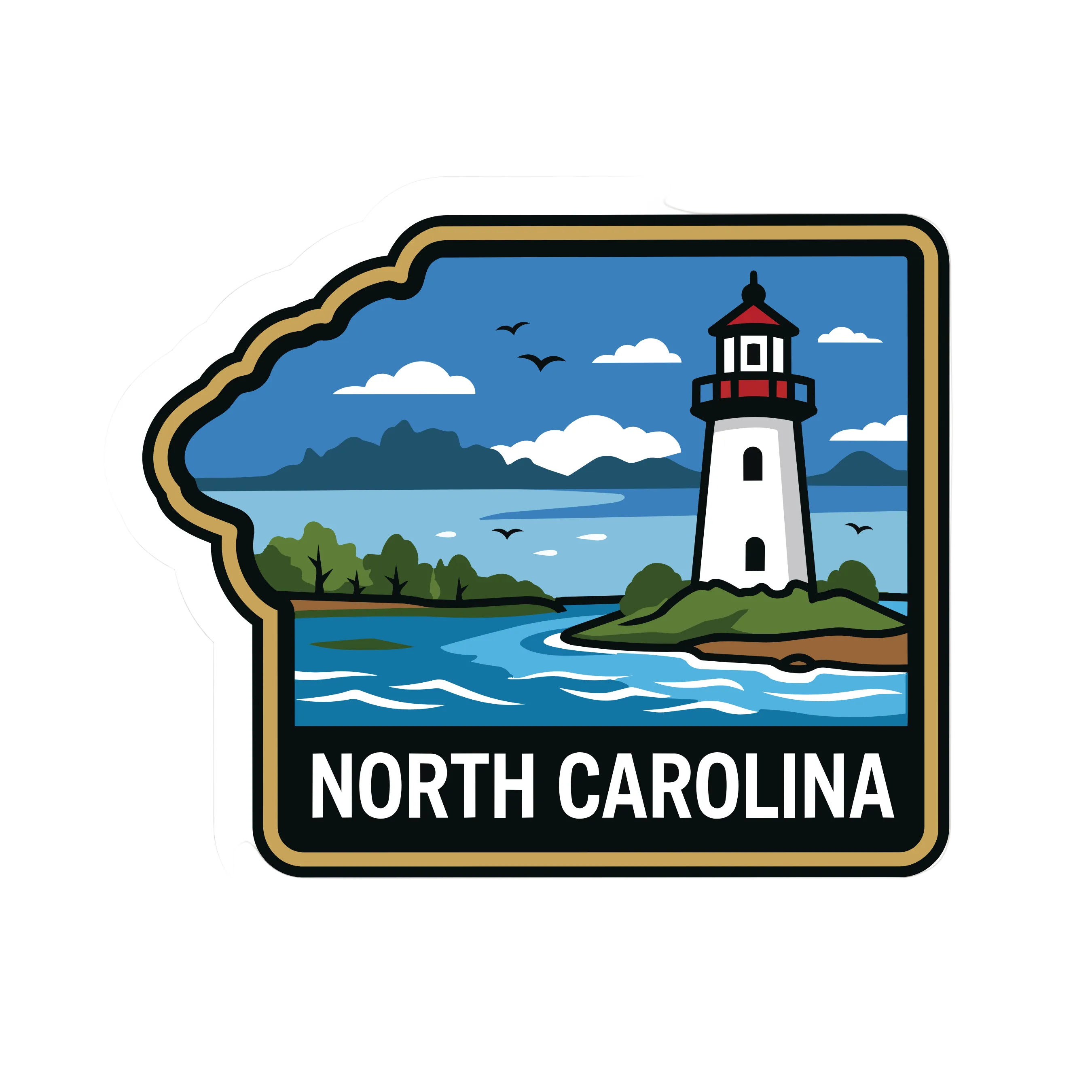 North Carolina State Shaped Patch