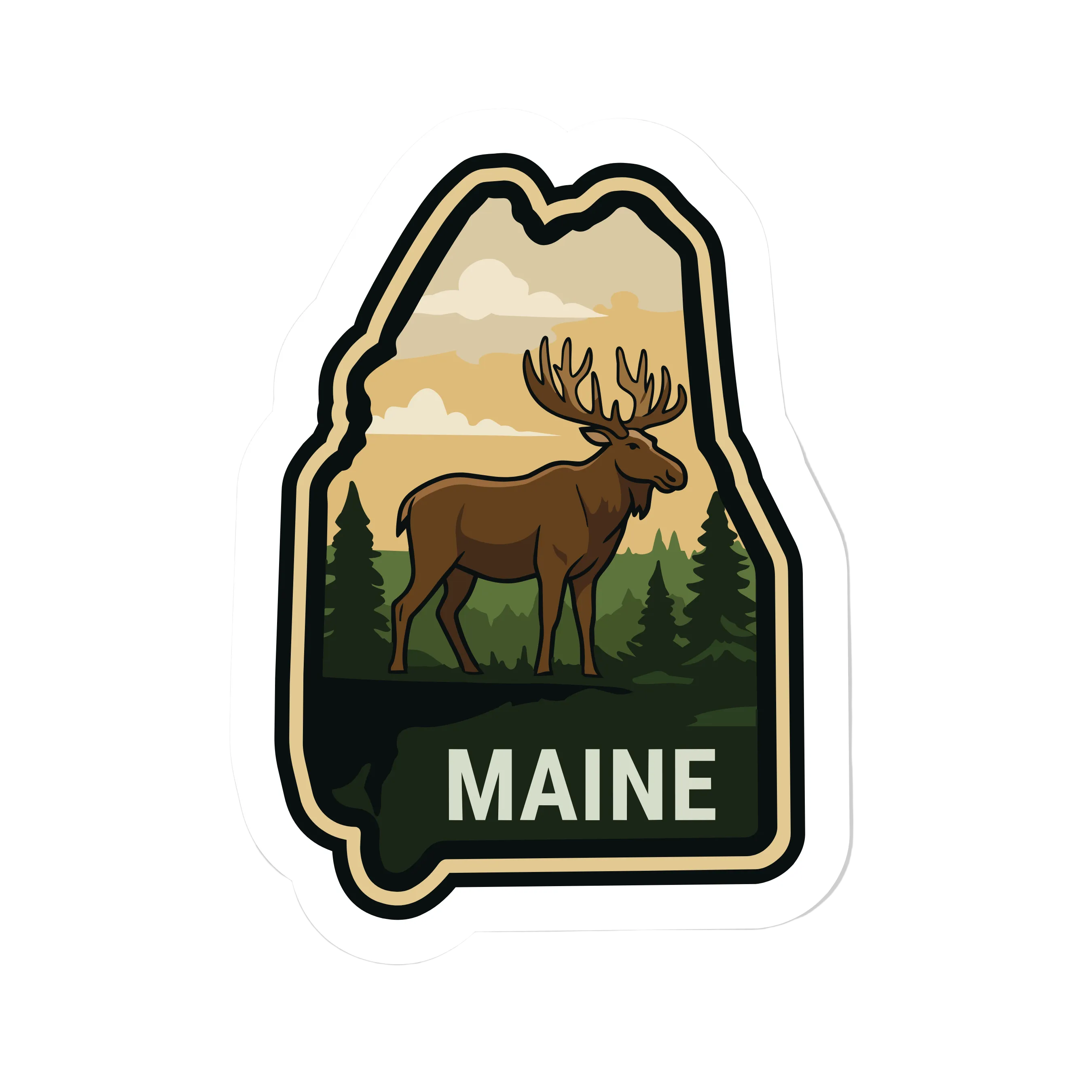 Maine State Shaped Patch
