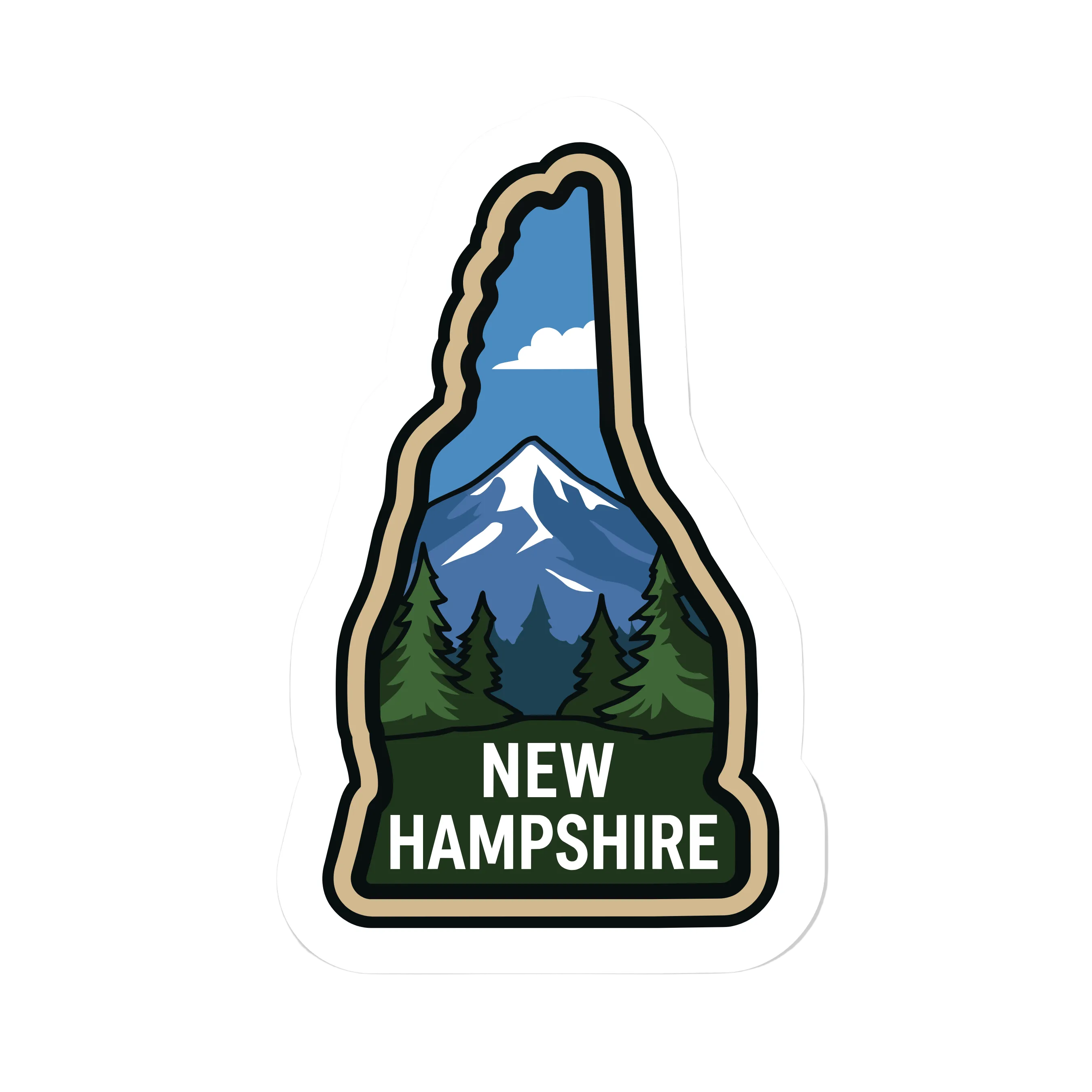 New Hampshire State Shaped Patch