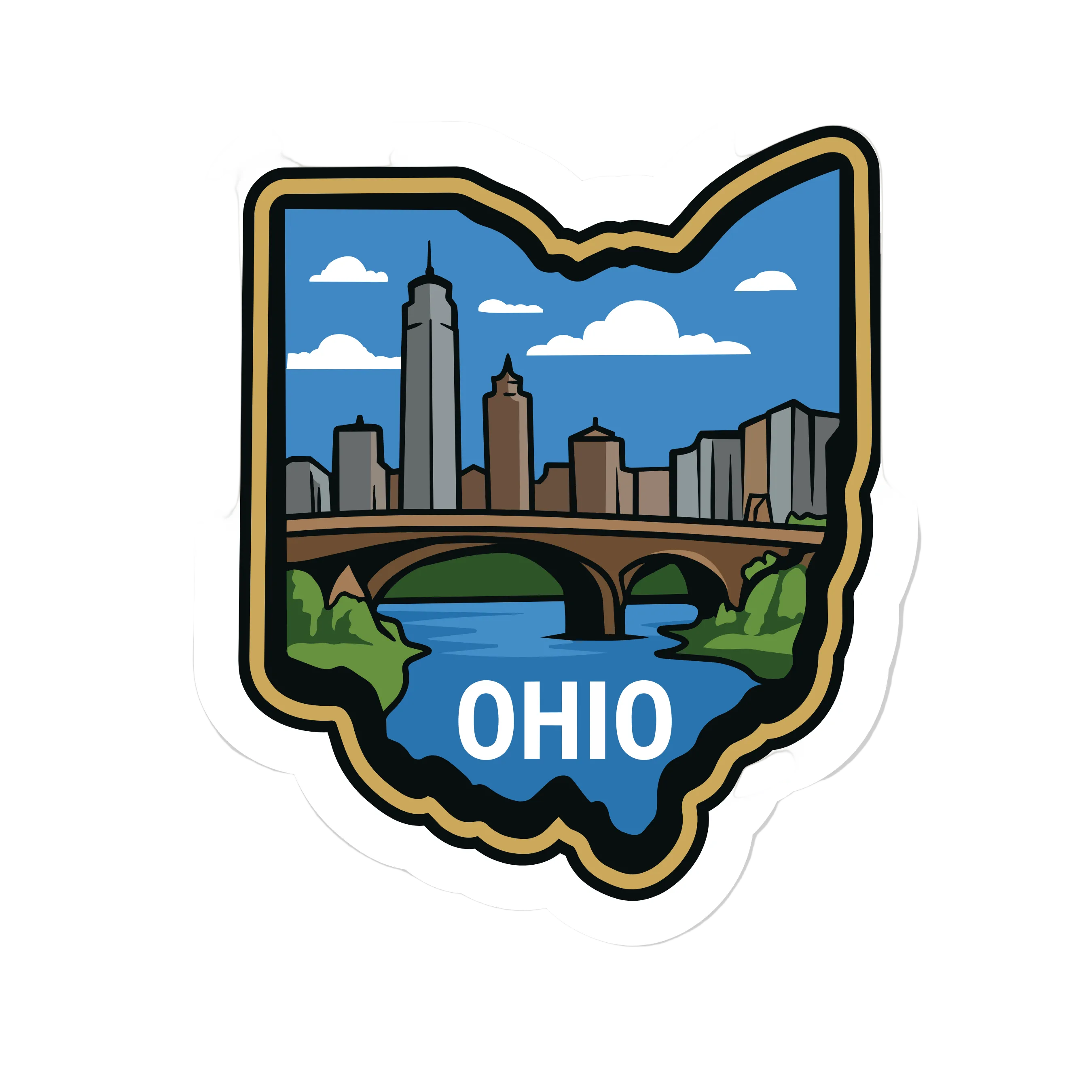 Ohio State Shaped Patch