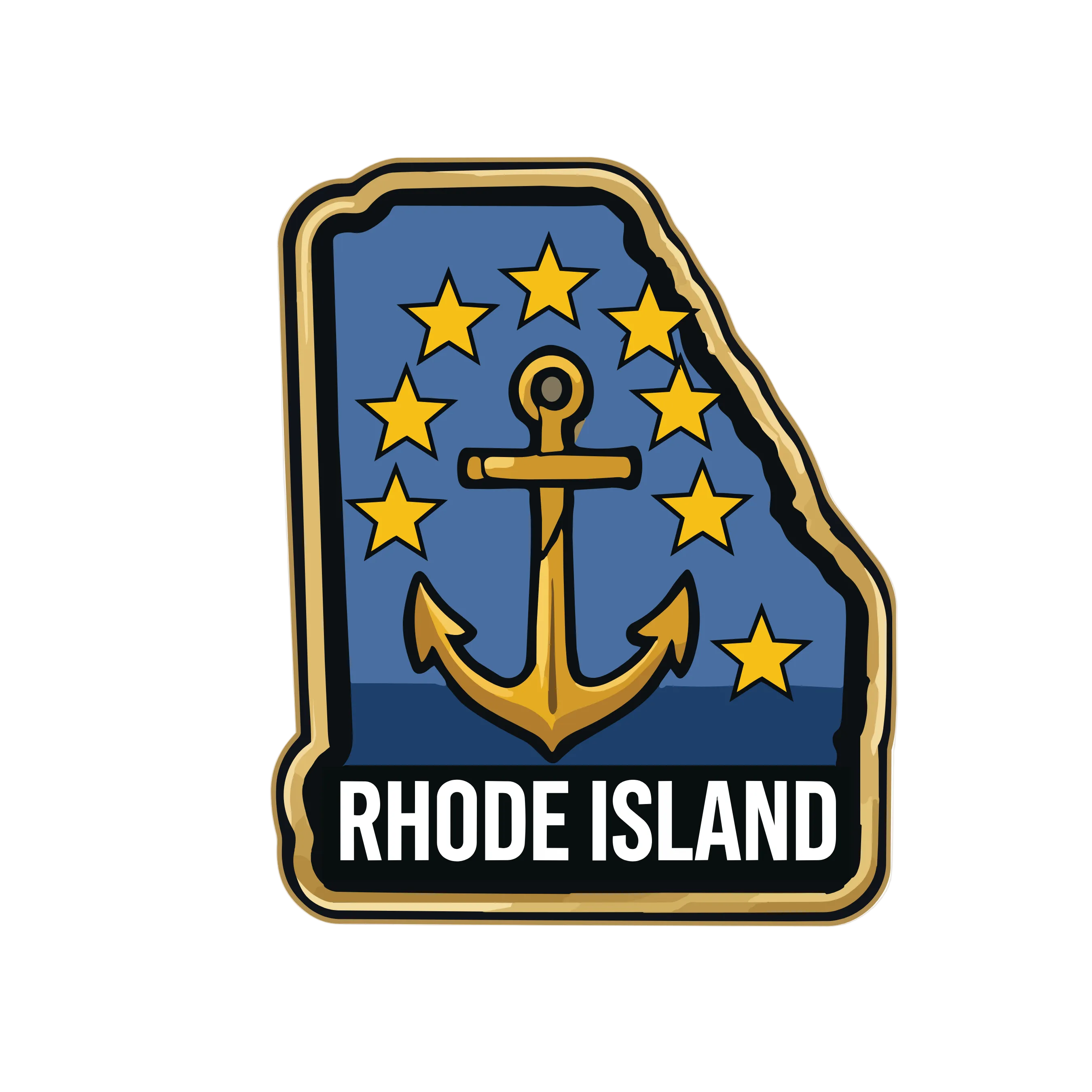 Rhode Island State Shaped Patch