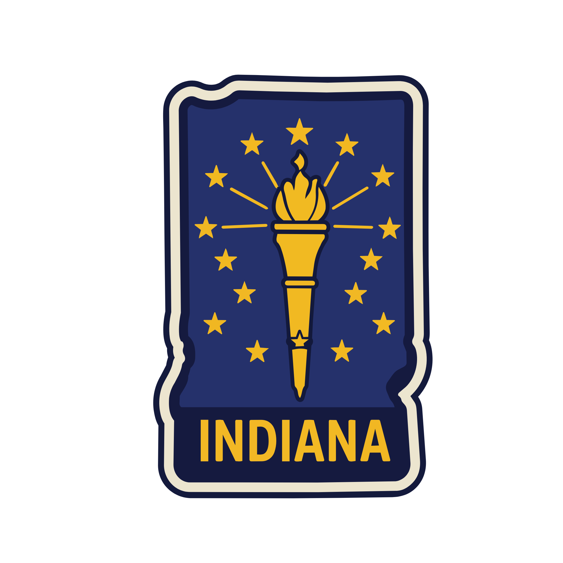 Indiana State Shaped Patch